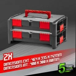 Lot De 2 Coffrets Empilables BEPS1 - Constructor -ROULOR Soldes Magasin 13804797 3