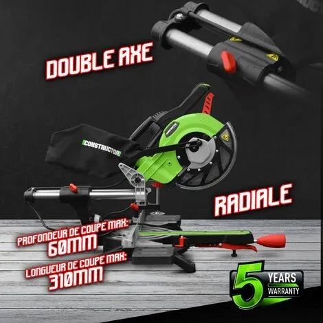 CONSTRUCTOR Scie Onglets Radiale 1800w-210mmavec Laser Et Double Inclinaison 4 CONSTRUCTOR Scie Onglets Radiale 1800w-210mmavec Laser Et Double Inclinaison – Image 4