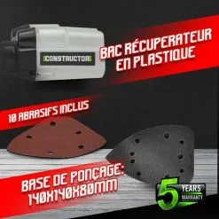 Ponceuse Triangulaire 220W + Coffret - Constructor -ROULOR Soldes Magasin 28010775 3