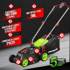CONSTRUCTOR Tondeuse à Gazon 40V (2x20V) 34 Cm - Sans Batterie -ROULOR Soldes Magasin 28039622 3
