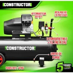 Compresseur à Huile 100L Bicylindre - Constructor 7 Compresseur à Huile 100L Bicylindre - Constructor -ROULOR Soldes Magasin 35565005 3