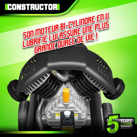 Compresseur à Huile 100L Bicylindre - Constructor 4 Compresseur à Huile 100L Bicylindre - Constructor – Image 4