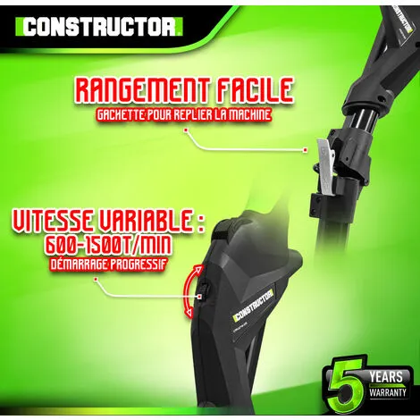 Ponceuse Murs Et Plafonds 710W - 225mm Avec Vitesse Variable Et 6 Abrasifs - Constructor 3 Ponceuse Murs Et Plafonds 710W - 225mm Avec Vitesse Variable Et 6 Abrasifs - Constructor – Image 3