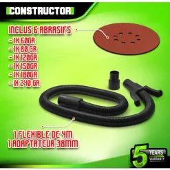 Ponceuse Murs Et Plafonds 710W - 225mm Avec Vitesse Variable Et 6 Abrasifs - Constructor 8 Ponceuse Murs Et Plafonds 710W - 225mm Avec Vitesse Variable Et 6 Abrasifs - Constructor -ROULOR Soldes Magasin 46301063 4