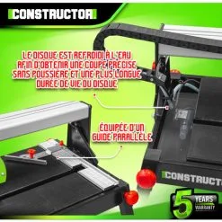 Coupe Carrelages Radial 800 W - 200mm - Longueur De Coupe Max 720mm - Livré Avec 3 Disques Diamant - Constructor -ROULOR Soldes Magasin 46718730 3