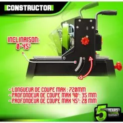 Coupe Carrelages Radial 800 W - 200mm - Longueur De Coupe Max 720mm - Livré Avec 3 Disques Diamant - Constructor -ROULOR Soldes Magasin 46718730 4