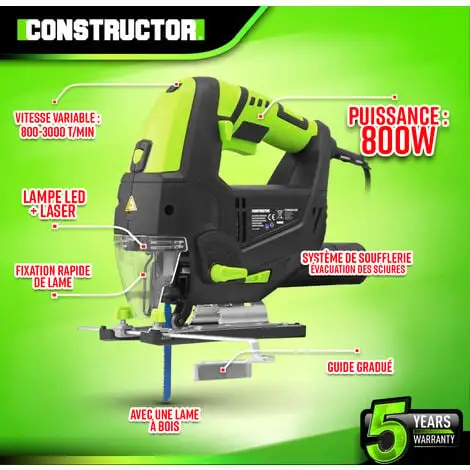 Scie Sauteuse 800W - Laser - Constructor 2 Scie Sauteuse 800W - Laser - Constructor – Image 2
