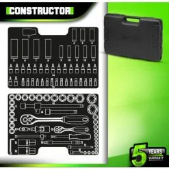 Coffre à Douilles 94 Pcs Chrome Vanadium - Constructor -ROULOR Soldes Magasin 61200703 3