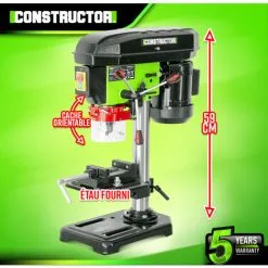 Perceuse à Colonne 350W Avec étau Et Laser - 13mm - 5 Vitesses - Constructor -ROULOR Soldes Magasin 70530246 3